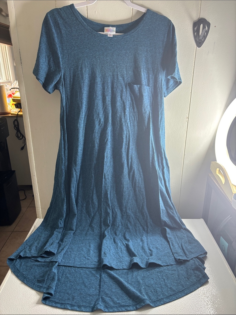 462 - Soft A-line Pocket Dress in Teal Blue